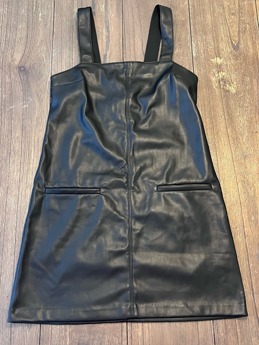 Abercrombie and Fitch Black Vegan Faux Leather Short Dress Womens ST